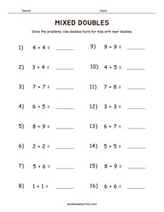 Mental Math - Doubles and Near Doubles - #4