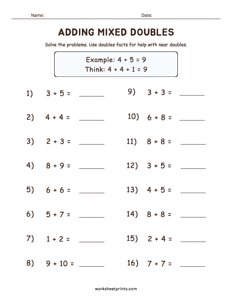 Mental Math - Doubles and Near Doubles - #5