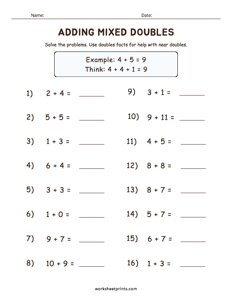 Mental Math - Doubles and Near Doubles - #6