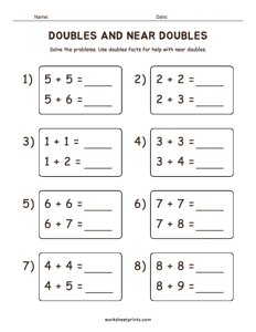 Mental Math - Doubles and Near Doubles - #7