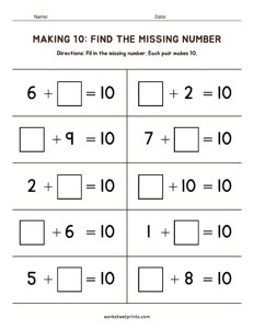 Making 10 Worksheet - #2