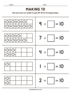 Making 10 Worksheet - #4