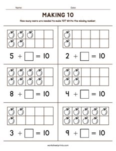Making 10 Worksheet - #5