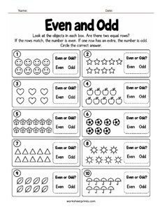 Count & Circle - Even and Odd Worksheet - #1
