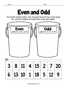 Sort - Even and Odd Worksheet - #1