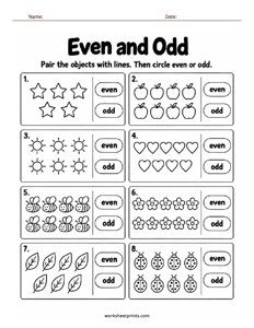 Circle Even or Odd Worksheet - #2