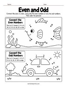 Connect the Dots Even and Odd Worksheet - #2