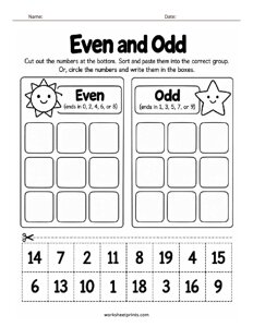 Sort - Even and Odd Worksheet - #2