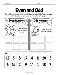 Sort - Even and Odd Worksheet - #3