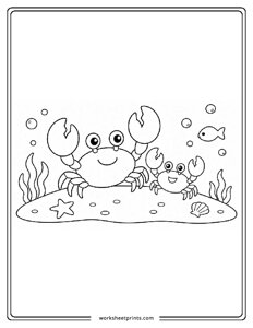 Crab - Ocean Animals Coloring Sheets