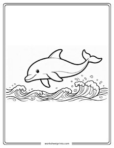Dolphin - Ocean Animals Coloring Sheets
