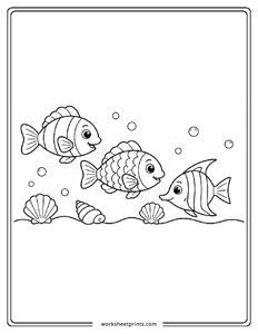 Fish - Ocean Animals Coloring Sheets