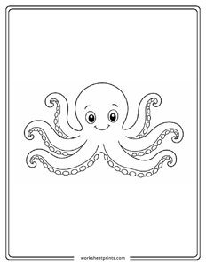 Octopus - Ocean Animals Coloring Sheets