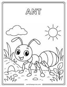 Ant - Insects Coloring Sheets