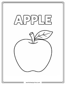 Apple - Fruits Coloring Sheets