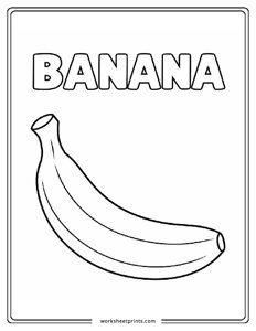 Banana - Fruits Coloring Sheets