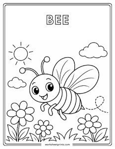 Bee - Insects Coloring Sheets