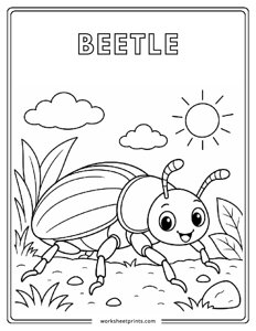Beetle - Insects Coloring Sheets