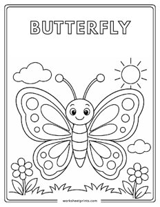 Butterfly - Insects Coloring Sheets