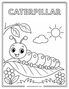 Caterpillar - Insects Coloring Sheets