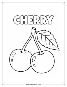 Cherry - Fruits Coloring Sheets