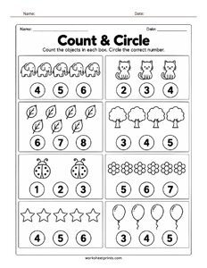 Count and Circle Worksheet - #1
