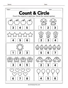 Count and Circle Worksheet - #2