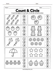 Count and Circle Worksheet - #3
