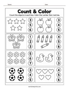 Count and Color Worksheet - #1