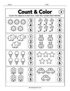 Count and Color Worksheet - #2