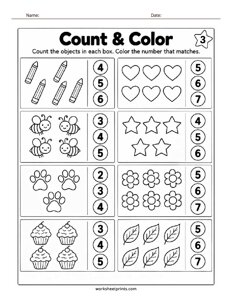 Count and Color Worksheet - #3