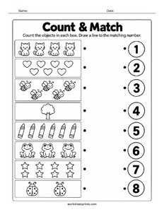 Count and Match Worksheet - #2