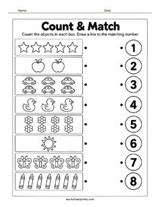 Count and Match Worksheet - #3