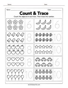 Count and Trace Worksheet - #1