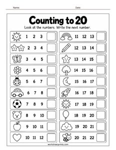 Counting to 20 Worksheet - #2