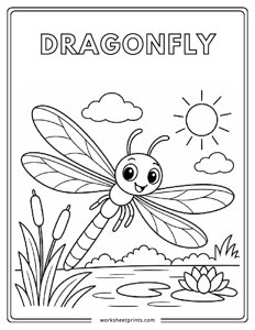 Dragonfly - Insects Coloring Sheets