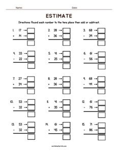 Estimating & Rounding Worksheet - #2