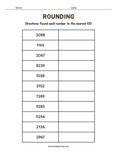 Estimating & Rounding Worksheet - #4