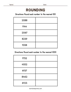 Estimating & Rounding Worksheet - #5