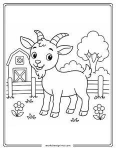 Goat - Farm Animals Coloring Sheets