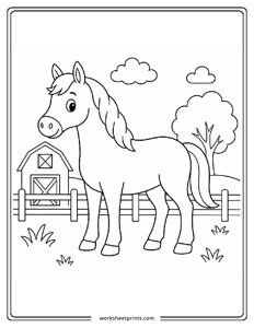 Horse - Farm Animals Coloring Sheets