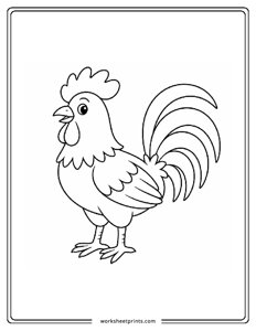 Rooster - Farm Animals Coloring Sheets