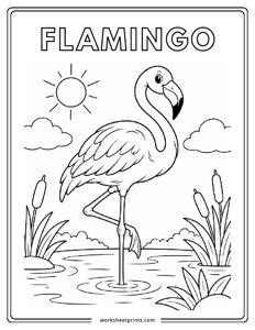 Flamingo - Birds Coloring Sheets
