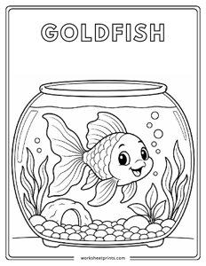 Goldfish - Pet Animals Coloring Sheets