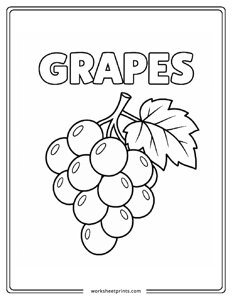 Grapes - Fruits Coloring Sheets