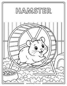 Hamster - Pet Animals Coloring Sheets