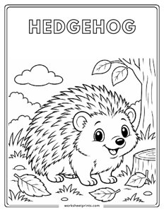 Hedgehog - Pet Animals Coloring Sheets