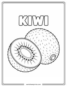 Kiwi - Fruits Coloring Sheets