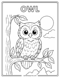 Owl - Birds Coloring Sheets