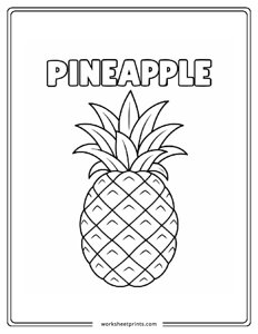Pineapple - Fruits Coloring Sheets